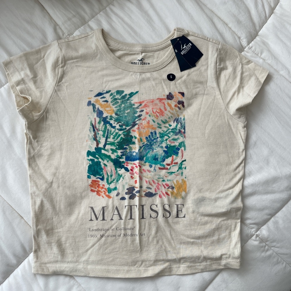 NWT Hollister Matisse print crop top baby doll tee